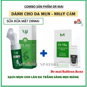 Combo DR Mai Mix Saffron và sữa rửa mặt Dr Mai - hết thâm sạch mụn căng bóng da