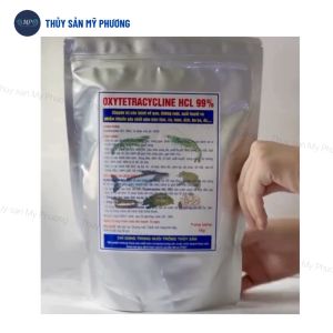 Oxytetracycline  Gan Cho Tôm Đặc Tri Bênh Gan Cấp Tính Trên Tôm Thẻ Cá k/h/ang Sinh Thuỷ Sản Đường Ruột Tetracyline Doxycyline - OXYTETRACYCLINE HCL 99% - KHÁNG SINH - Nuôi Tôm Cá Ếch Lươn Baba - THUỐC THUỶ SẢN MỸ PHƯƠNG
