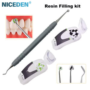 ไม้พายอุดฟันเรซิน NICEDEN แผ่นปั้นฟัน เครื่องมือคอมโพสิตเรซินด้านหน้าและด้านหลัง ฟองน้ำปั้นฟัน เครื่องมือฟอกฟันขาว
