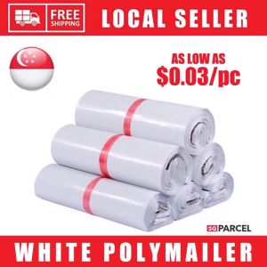 50pc/100pc White glossy polymailer bag mailing bag / courier bag