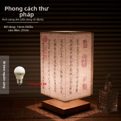 Đèn Trang Trí Bàn Đèn Gỗ Cổ Điển Trung Quốc Mới Sáng Tạo Đèn Ngủ Phòng Ngủ Đèn Bàn Đầu Giường Đơn Giản Đèn Bàn Nhỏ Đèn LED