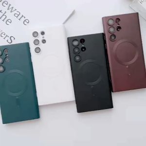 Silicone For Magsafe Magnetic Phone Case For Samsung S20 S21 FE S22 S23 Ultra Note 20 10 Plus Shockproof Camera protection Cove