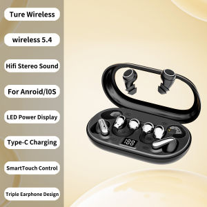 Newmsnr | 3 in 1 In-Ear Ear-Clip Semi-In-Ear Wireless Bluetooth Earbuds Noise Reduction Earphones Surround Bass Headsets Long Battery Life