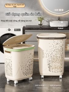 QIANQIN | Giỏ Giặt Có Bánh Xe