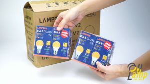 Lamptan ลัง 20 หลอด LED 5-7-9-11w รุ่น Gloss V2 ถูกต้อง สำหรับกลม ประหยัดไฟมาก ประสบการณ์แลมตัน