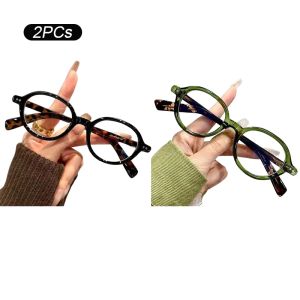 2/4PCS Women Oval Reading Glasses Fashion Retro Readers for Women Men Blue Light Blocking Lens 0~+4.0 Looks Younger Eyewear