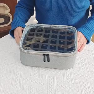 30 Grids Nail Polish Storage Bag nail artist bag nail tool organizer Portable Hand-held Large Cosmetic Bag Holds Up To 30 Bottle