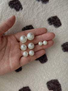 Hepburn Phong Cách Cotton Vải Bông Ngọc Trai Giả Bạc Bông Tai Kim Vintage Pháp Nhẹ Nhàng Đơn Giản Nữ Phụ Kiện Trang Sức Thời Trang