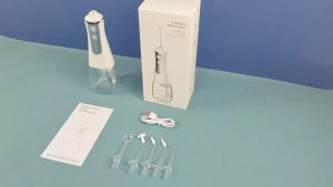 Water Flosser with USB Charging 300ml Portable Oral Irrigator with 360° Rotatable 5*Nozzle 4 Pressure Modes 2000mAh Rechargeable Lithium Battery for Home Travel