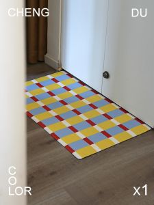 พื้นกันลื่นในครัวแบบยาว พื้นยาง PU กันน้ำ กันน้ำมัน ทำความสะอาดง่าย สไตล์ยุโรป ไม่ต้องซัก พื้นกันลื่นแบบยาว ลายเรขาคณิต