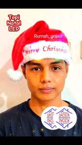 Topi Natal Santa Lampu LED