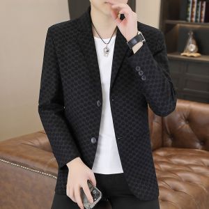 HENGYUANXIANG | Elegant Slim Fit Casual Plaid Suit For Men Two Button High End Single-breasted Autumn Spring Fashionable Business Casual Wear