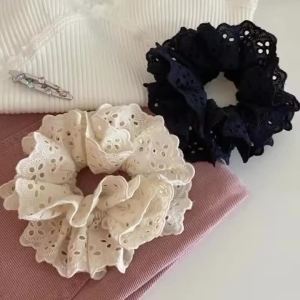 Dây Buộc Tóc Ren Màu Trơn Chun Buộc Tóc Dây Buộc Tóc Đuôi Ngựa Dành Cho Nữ Vòng Tóc Thời Trang Dây Thun Buộc Tóc Dùng Hàng Ngày