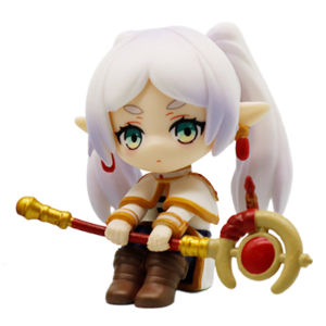Bandai | Burial of Frieren Anime Q-version Hero Frieren Figurine Cute Toy PVC Desktop Ornament Anime Peripheral Cartoon Model Gift