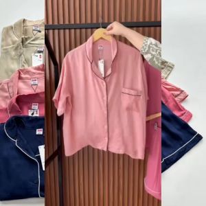 Cotton Short Sleeve Pajamas Set by Uniqlo - Piyama Set Wanita