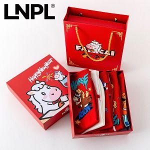 Lunar New Year Red Cartoon Mid-calf Socks