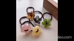 JH Ikat rambut elastis motif bunga lucu gaya korea karet rambut crystal daily fashion