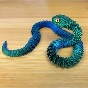 High Quality PLA 3D Printed Venomous Snake Silk 72cm Jointed Movability plus Realistic Eyes Simulation Toy for Children over 3
