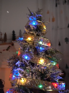 【Xmas String Lights】Christmas Ribbon Fairy Light Party Christmas Tree Ornaments Gift DecorLED Ribbon Lamp (Battery Powered)