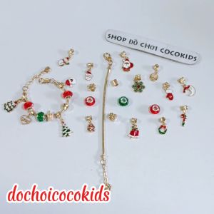 Bộ Vòng Charm lắc tay Giáng Sinh Noel cho Bé (28Chi tiết: Gồm 2 dây đeo và 26 phụ kiện đi kèm)