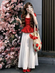 SENWA | Unique Red Style Summer Dress Set