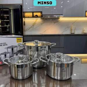 [Có Nồi Luộc Gà] Bộ Nồi Inox 3 Món Inox 304 Đáy 5 Lớp KAILER KL-6668 Cao Cấp. Đáy Từ Dùng Được Mọi Bếp Dẫn Nhiệt Nhanh