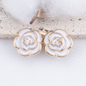 【♡Lovely girls house♡】Detachable Metal Waist Buttons Rose Flower Patterns Metal Pants Button for Clothes Adjustable Pin