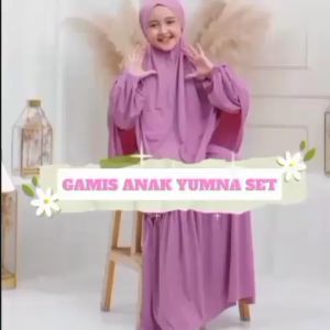 Yumna Set Bergo Gamis Anak Perempuan 4-5 Tahun Bahan Jersey Premium