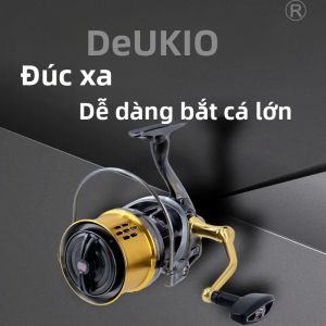 Máy Câu Cá Quay DEUKIO Tầm Xa Lực Kéo Tối Đa 20KG Mạnh Mẽ Dùng Được Cho Nước Mặn Và Nước Ngọt Câu Cá Chép Dòng 8000 10000 12000
