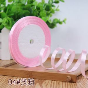 0.6cm 25Yards/Roll Pink Color Satin Ribbon For Crafts & Sewing Christmas Wedding Party Decoration Gift Wrap Handmade DIY Ribbons