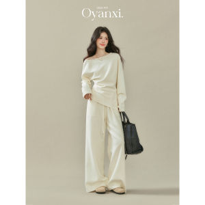 OUYANGXI | Áo và Quần Knit Mới Mùa Thu Cho Người Lười