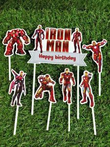 Topper Cake Iron Man Happy Birthday Hiasan Kue Ulang Tahun