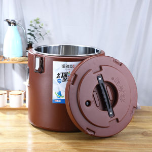 Deyatai Stainless Steel Insulated Barrel Commercial Rice Bucket Soybean Milk Barrel Tea Bucket Milk Tea Bucket Ice Bucket Extra Long Insulation Soup Bucket