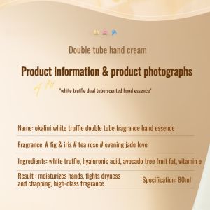 Fragrance Hand Essence Hand Cream Hydrating Moisturizing Refreshing Double Tube White Truffle Scented