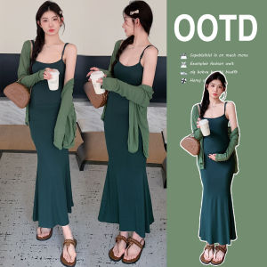 Fashionable Maternity Dress Womens Two-Piece Set Summer New Arrival Elegant Long Sleeve round Neck Korean Style Maternity Wear