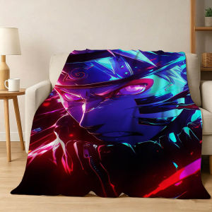 Bandai | 3D Naruto Anime R-Rasengan Mềm Dép Nỉ Chăn Ném Hoạt Hình Trang Trí Nhà Sofa Ngủ Trưa Dã Ngoại Chăn Polyester Tatting Dệt Halloween Quà Tặng Giáng Sinh