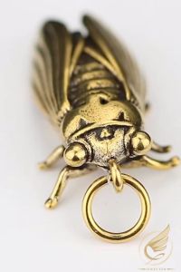 Móc Khóa Phong Thủy Ve Sầu Trường Thọ Tượng Nhỏ Kim Thiền Trang Trí Bằng Đồng Thau - Đồ Đồng Thuận Tâm