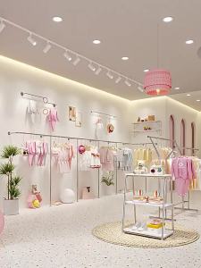 Creative Luxury Clothing Display Rack Stainless Steel