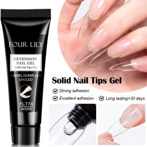 20ml Solid Nail Tips Gel for Press On Nails Adhesive 3 in 1 Nail Gel for Fake Nails Super Strong Acrylic Nail Gel
