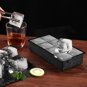 4/6/8 กริดซิลิโคน ICE CUBE แม่พิมพ์ถาดใหญ่แม่พิมพ์ ICE CUBE Maker นํากลับมาใช้ใหม่ทนทานบาร์ผับวิสกี้ค็อกเทล ICE BLOCK Maker รุ่น