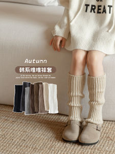 Girl Foot Sock Spring & Fall Combed Cotton Kids Retro Knitting Pile Style Foot Sock Western Style Warm Baby Girl Small Leg Protector