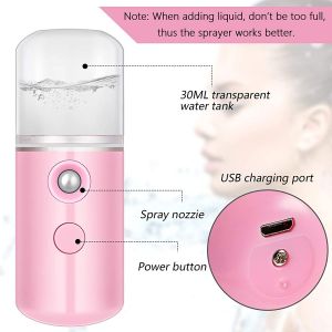 GoShop Semprotan Wajah Nano Mist Spray Portable Facial Cooling Moisturizer Hydrometer Semprotan Air USB | Spray Pelembab Wajah Portable
