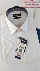 [Việt Tiến Sale] Sơ Mi Trắng Ngắn Tay Cao Cấp - Regular (Suông) - Vạt Bầu - size 41 (lẻ size)