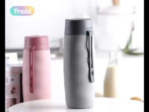 Prana gelas lipat silikon - botol air portabel untuk olahraga dengan pegangan gelas lipat silikon yang kreatif untuk perjalanan luar ruangan PN-AAB5081