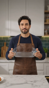 Clear Rectangular Glass Baking Dish with Handle