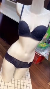 Bộ đồ lót KL cưới cúp ngang ren hoa 3 móc gợi cảm quần nguyên mông