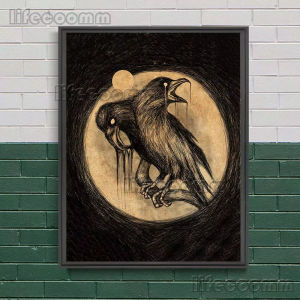Bandai | Gothic Horror Paint by Numbers Kit for Adults Canvas Demon Witchcraft Goat Crow Wall Art Home Decor Gift