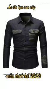 Áo sơ mi nam áo sơ mi dài tay vải jean cao cấp phối họa tiết rằn ri khỏe khoắn nam tính H67