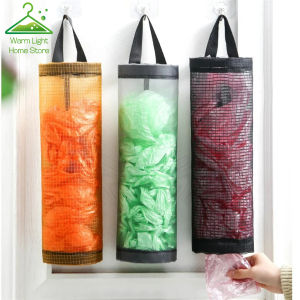 [Bán thua lỗ] gắn tường lưới giá đựng túi tạp hóa túi nhựa quả treo lưu trữ Thùng rác túi đựng rác tiện lợi nhà bếp rác tổ chức