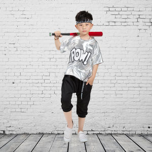 June 1 Kids Hiphop Performance Wear Short Sequin Boys and Girls Jazz Dance Kindergarten Cheerleading Costume
